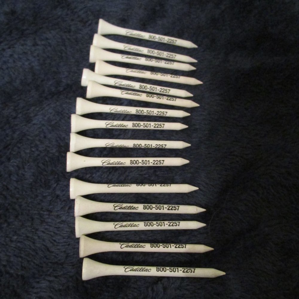 Vintage Cadillac Wooden Golf Tees Set of 15